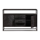 Mangohouten Dressoir Kjeld 145 cm Hoog Zwart