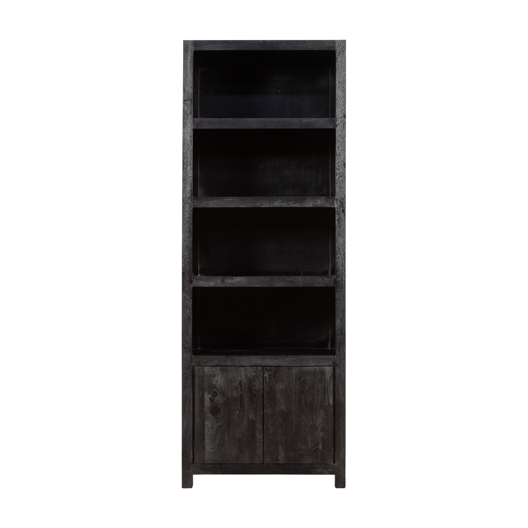 Mangohouten Wandkast Evan 80 cm (4 open vakken, 2 deuren)
