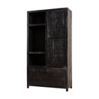 Mangohouten Wandkast Evan 120 cm (3 open vakken, 4 deuren)