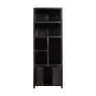 Mangohouten Wandkast Evan 80 cm (5 open vakken, 2 deuren)