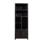 Mangohouten Wandkast Evan 80 cm (5 open vakken, 2 deuren)