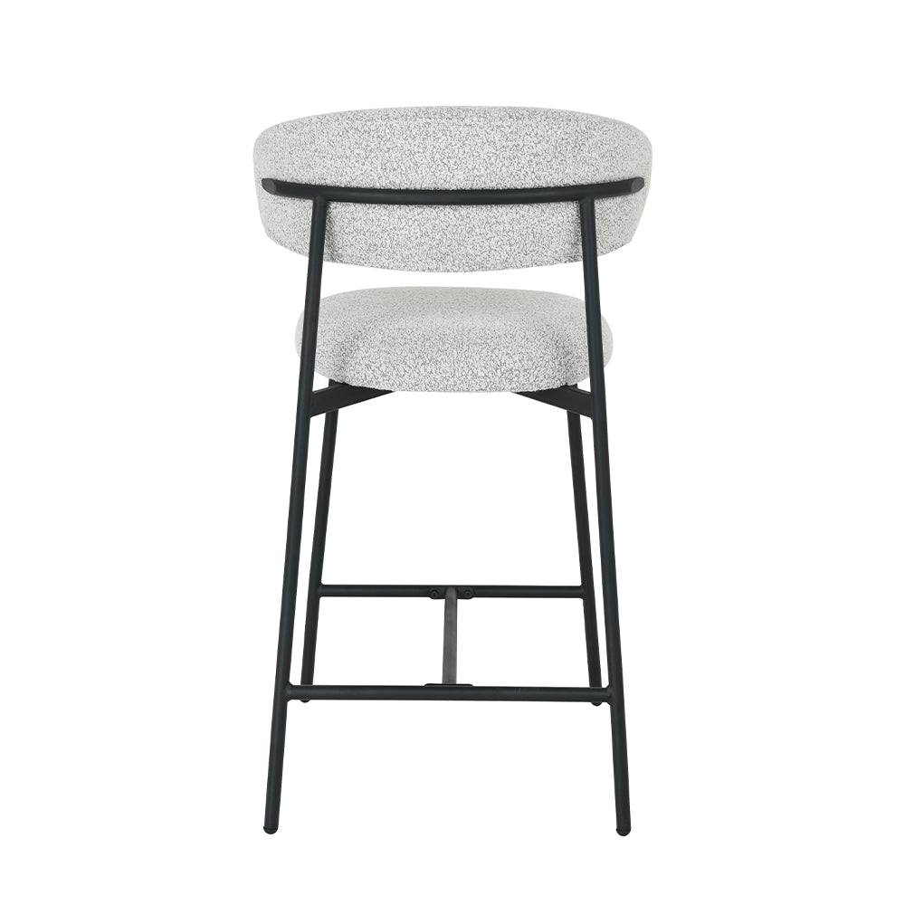 Beige barkruk met zwart onderstel 