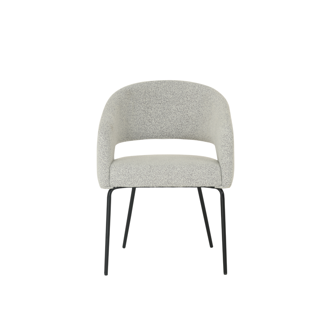 Eetkamerstoel beige bouclé stof 