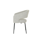 Eetkamerstoel Aalborg Beige Bouclé stof met zwart onderstel
