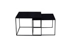Mangohouten Salontafel Carlin set van 2 Laag