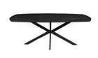 Mangohouten Eettafel Deens Ovaal Tess 220x110 cm Zwart (2,5 cm)