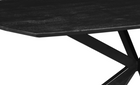 Mangohouten Eettafel Deens Ovaal Tess 180x100 cm Zwart (2,5 cm)