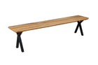 Mangohouten eetkamerbank Emma X-poot 160x40 cm