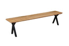 Mangohouten eetkamerbank Emma X-poot 140x40 cm