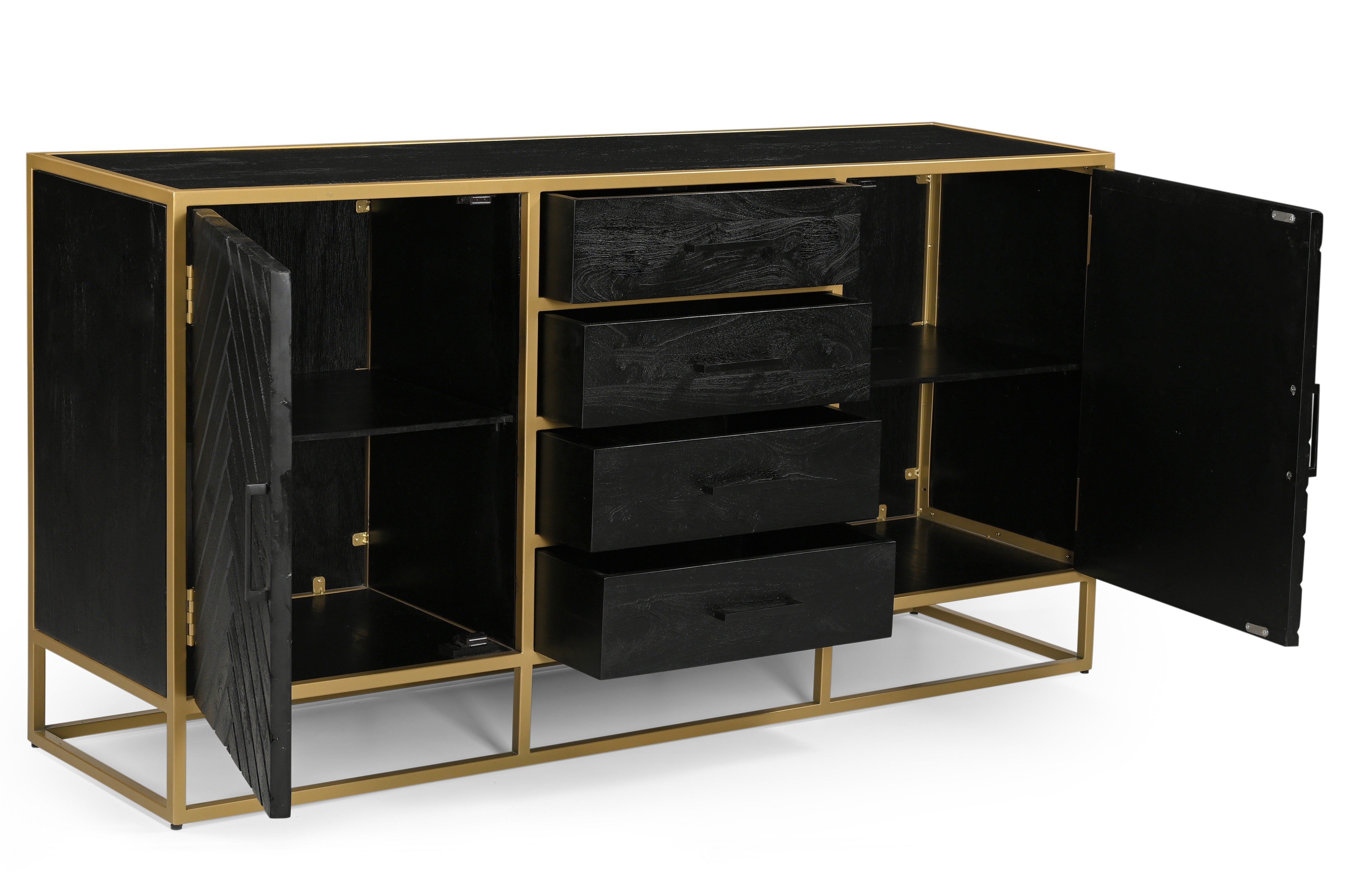Mangohouten dressoir met lades 