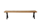 Mangohouten eetkamerbank Emma X-poot 160x40 cm