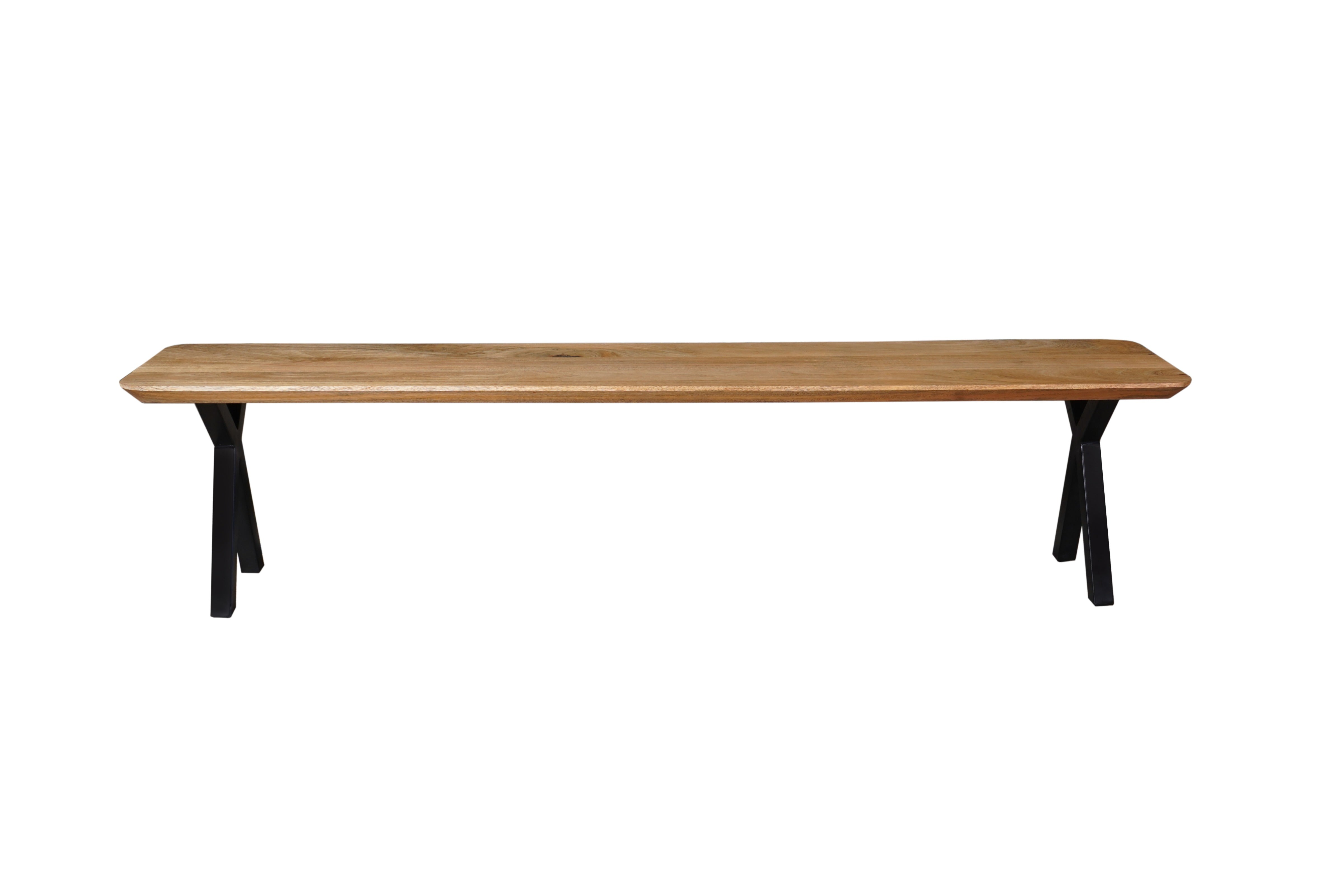 Mangohouten eetkamerbank Emma X-poot 140x40 cm