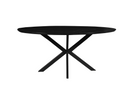 Mangohouten Eettafel Ovaal Julia 240x110 cm Zwart (2,5 cm)