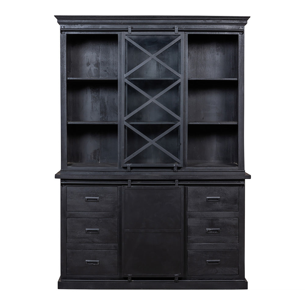 Mangohouten Buffetkast Milan 160 cm X Zwart