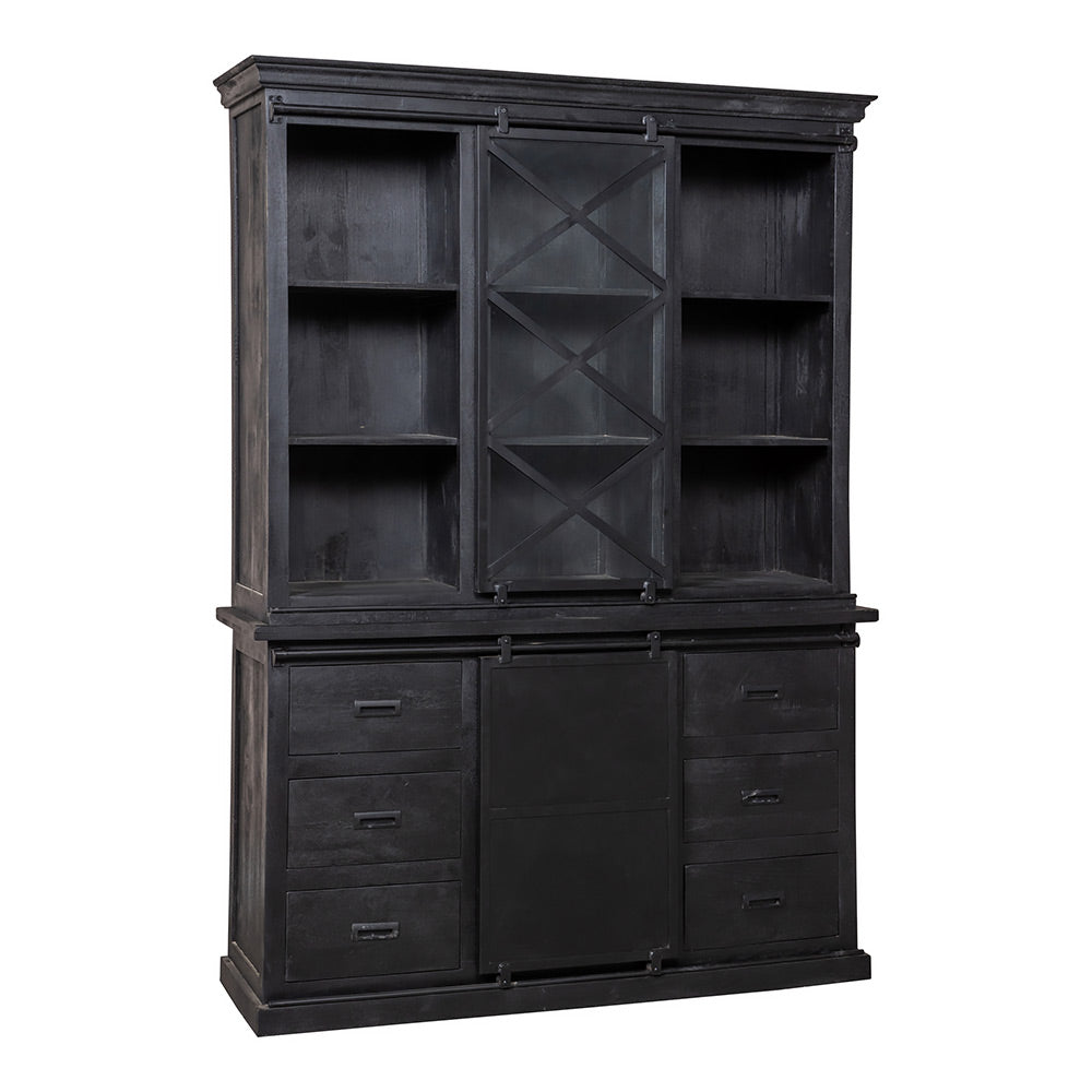 Mangohouten Buffetkast Milan 160 cm X Zwart