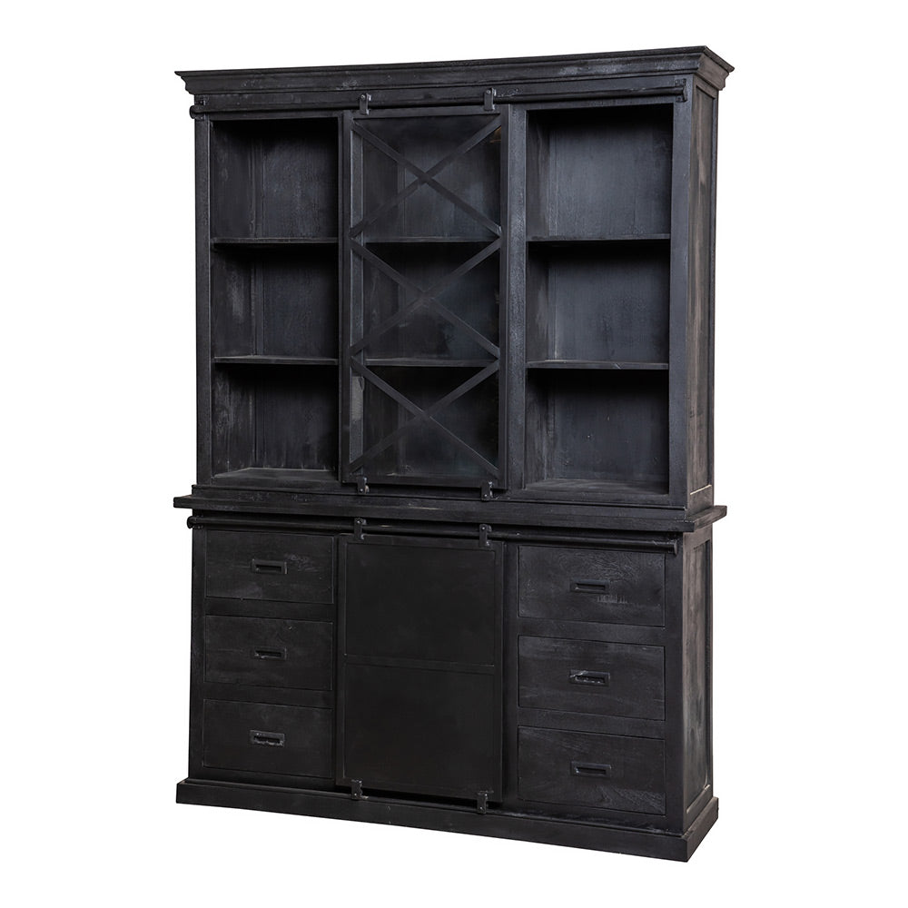 Mangohouten Buffetkast Milan 160 cm X Zwart
