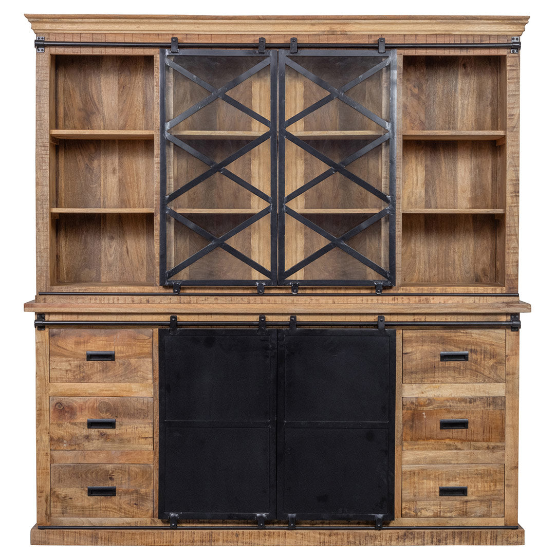 Mangohouten Buffetkast Milan 160 cm dubbele deurtjes X