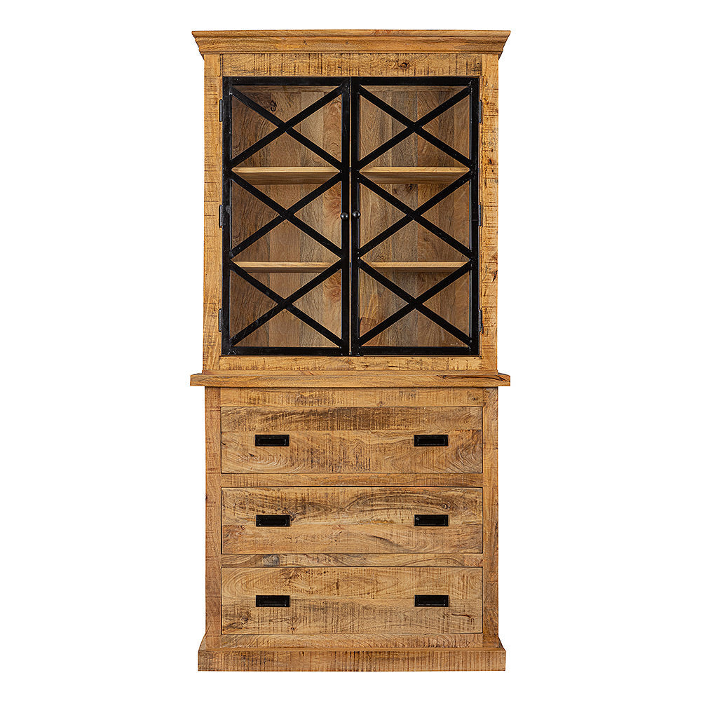 Mangohouten Buffetkast Milan 100 cm en 3 lades X