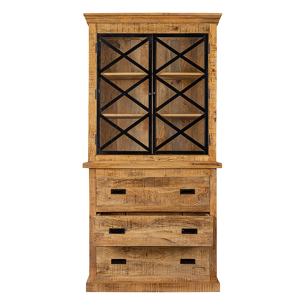 Mangohouten Buffetkast Milan 100 cm en 3 lades X