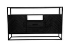 Mangohouten Dressoir Kjeld 145 cm Hoog Zwart