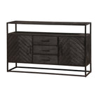 Mangohouten Dressoir Kjeld 145 cm Hoog Zwart
