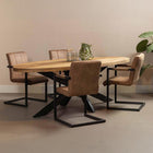 Mangohouten eettafel ovaal 