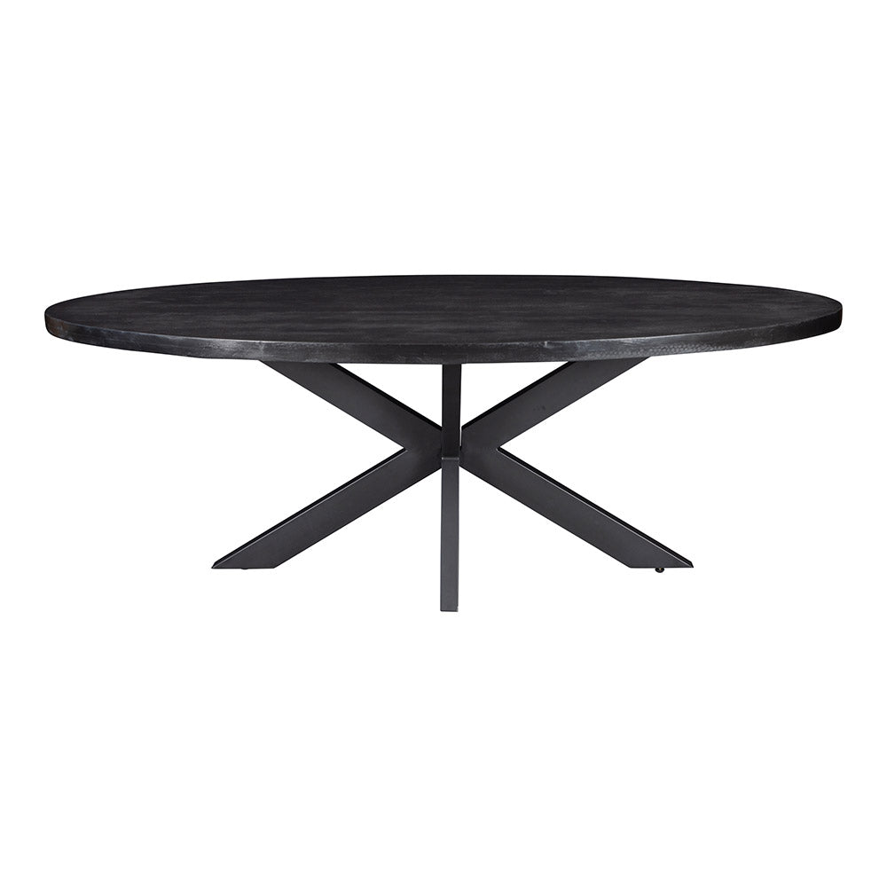 Mangohouten Eettafel Ovaal Oscar 160x90 cm Zwart (5cm)