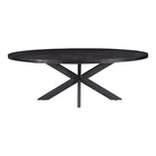 Mangohouten Eettafel Ovaal Oscar 160x90 cm Zwart (5cm)