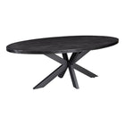 Mangohouten Eettafel Ovaal Oscar 160x90 cm Zwart (5cm)