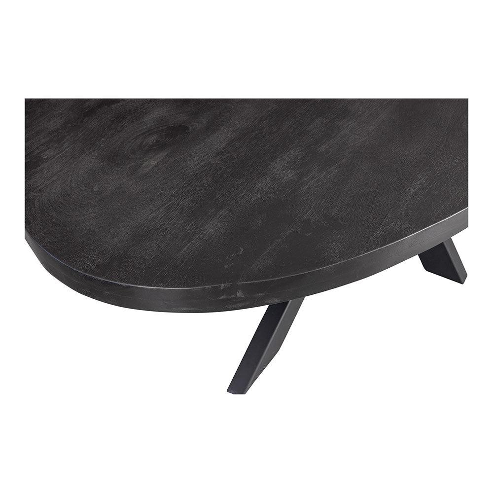 Mangohouten Eettafel Ovaal Oscar 160x90 cm Zwart (5cm)