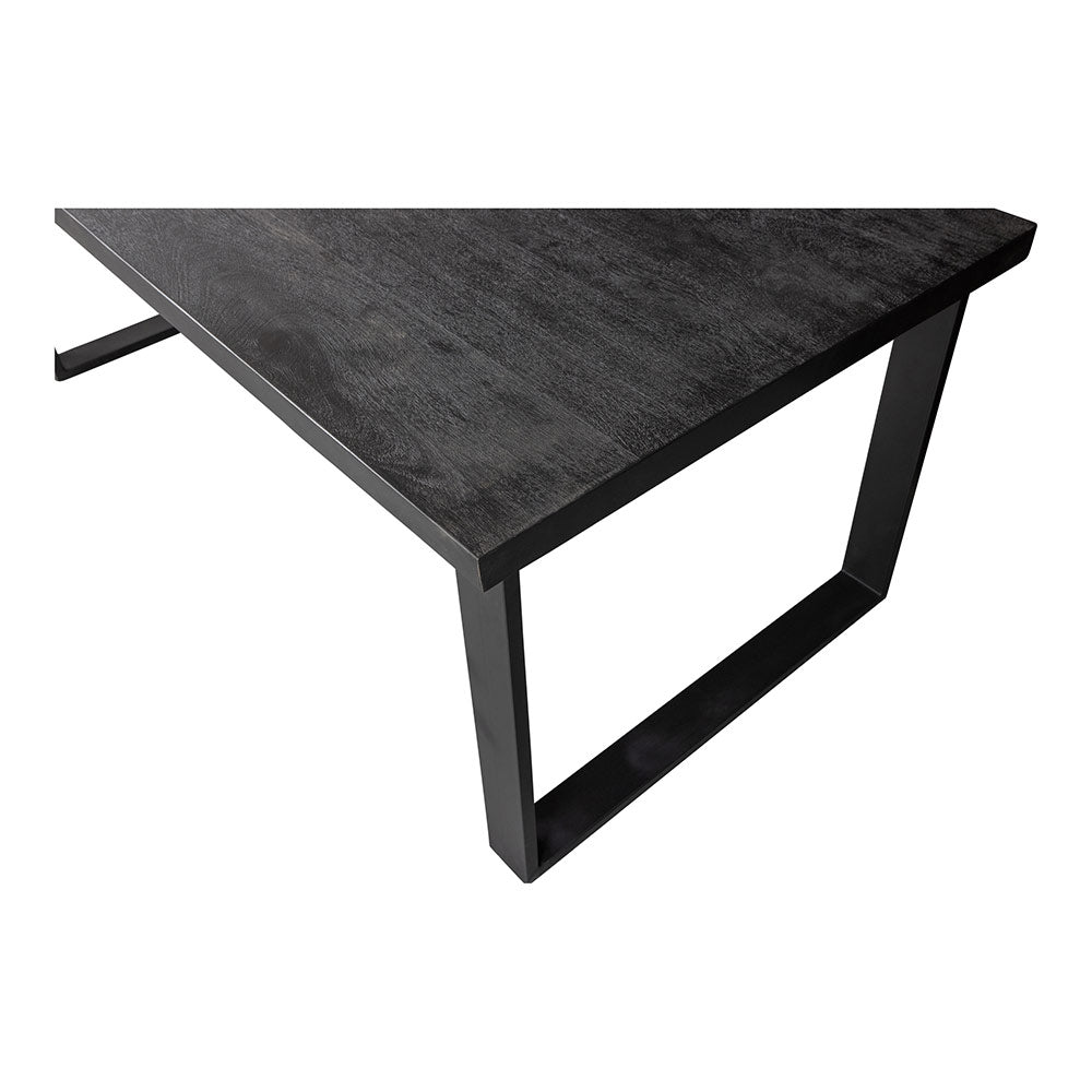Mangohouten Eettafel Rechthoek Roy 200x100 cm Zwart (6cm)