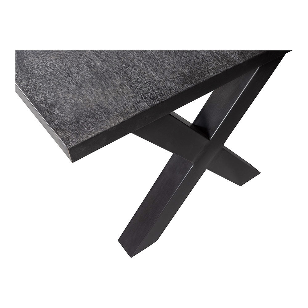 Mangohouten Eettafel Rechthoek Cedric 140x90 cm Zwart (6cm)