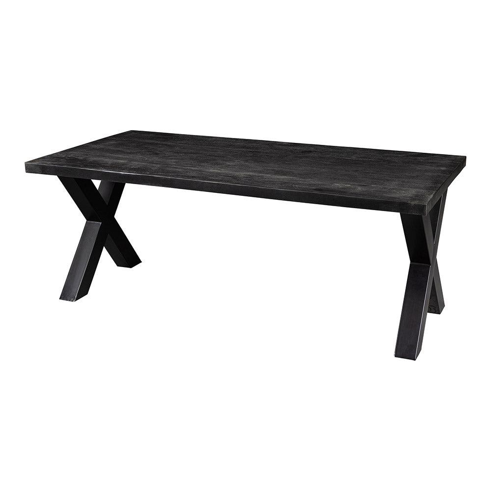 Mangohouten Eettafel Rechthoek Cedric 280x100 cm Zwart (6cm)