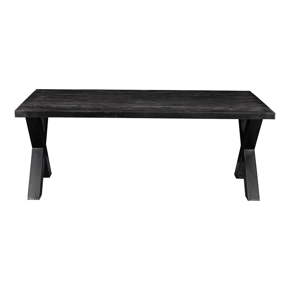 Mangohouten Eettafel Rechthoek Cedric 280x100 cm Zwart (6cm)