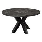 Mangohouten Eettafel Rond Tara 110 cm Zwart (5cm)