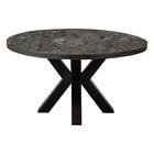 Mangohouten Eettafel Rond Tara 160 cm Zwart (5cm)