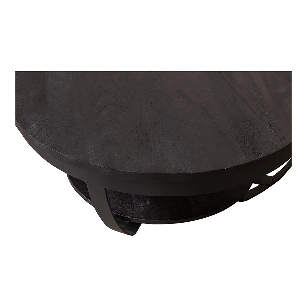 Mangohouten Salontafel Maeve Rond 90 cm Zwart