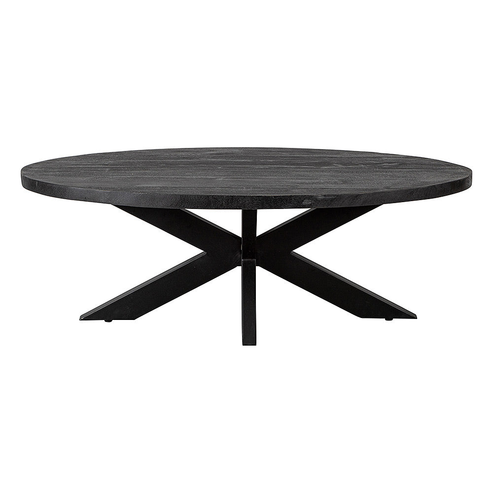 Mangohouten Salontafel Oscar Ovaal Zwart