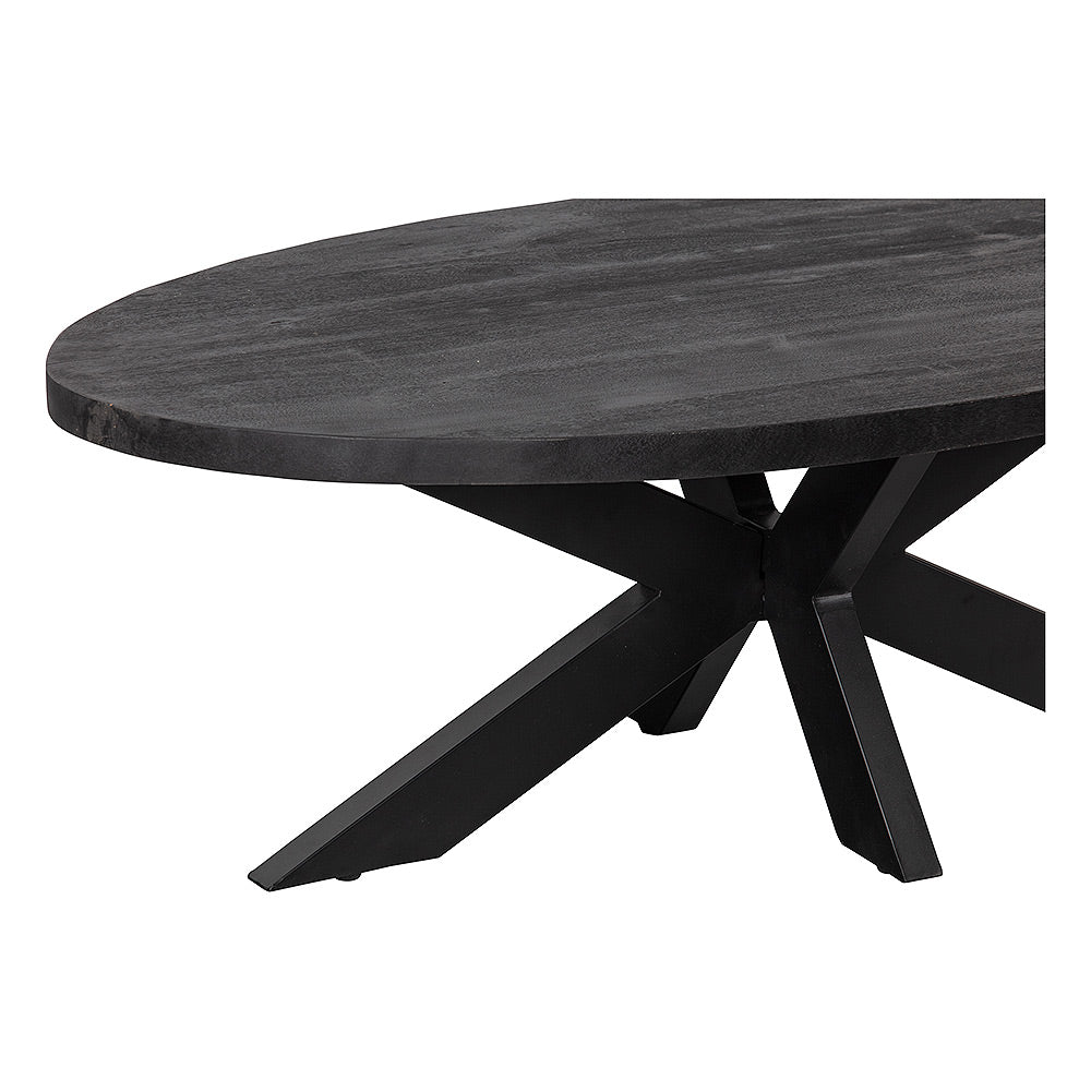Mangohouten Salontafel Oscar Ovaal Zwart