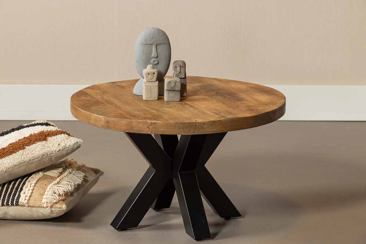 Mangohouten salontafel rond 