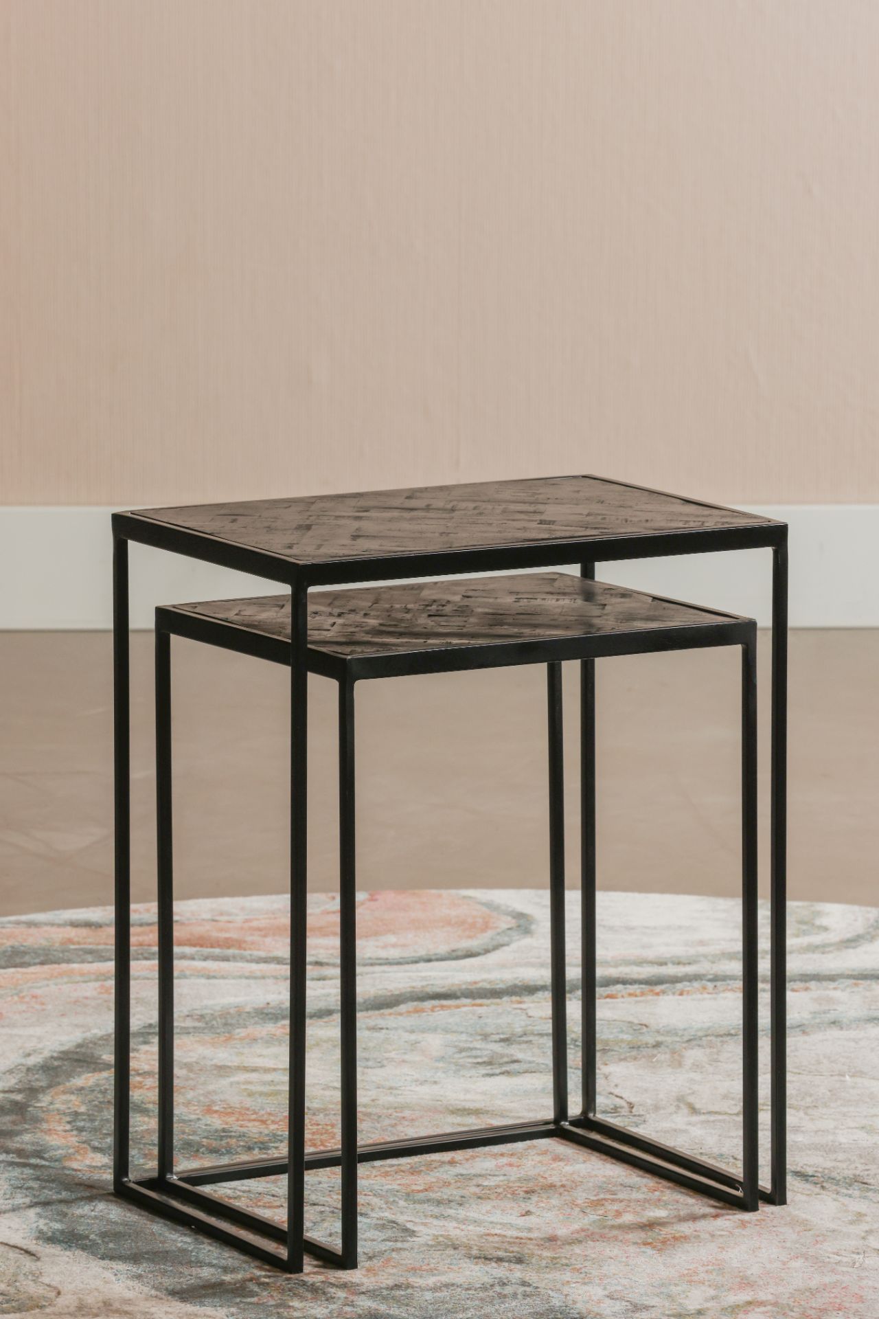 Mangohouten Salontafels Carlin set van 2