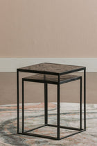 Mangohouten Salontafels Carlin set van 2