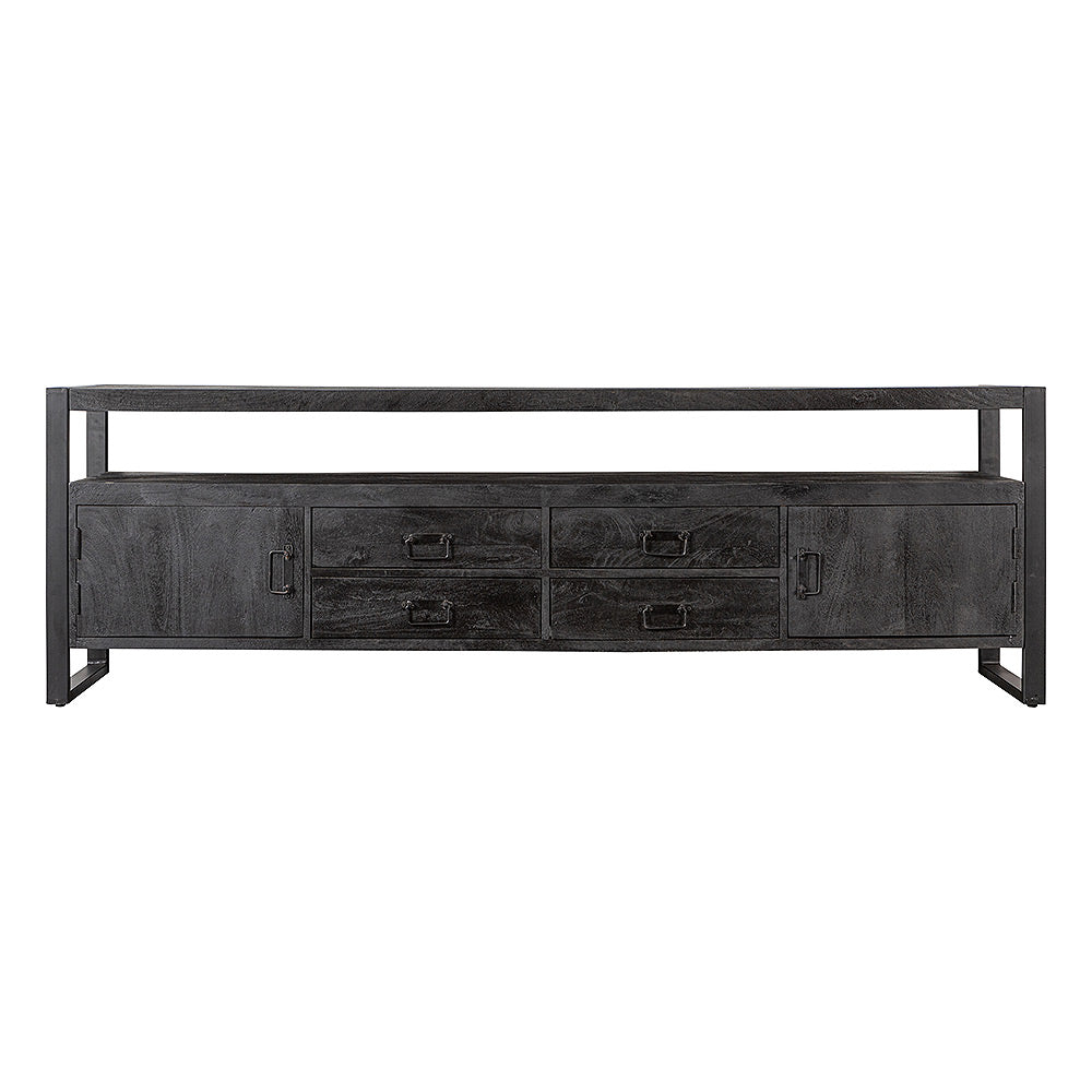 Mangohouten TV Meubel Britt 220 cm Zwart