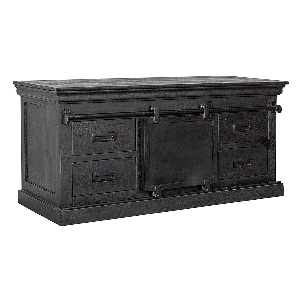 Mangohouten TV Meubel Milan 120 cm Zwart
