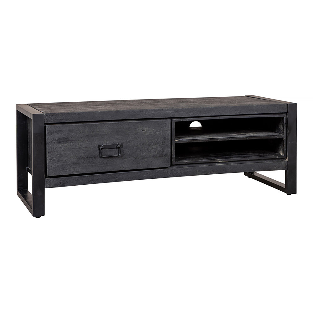 Mangohouten TV Meubel Kelvin 130 cm Zwart