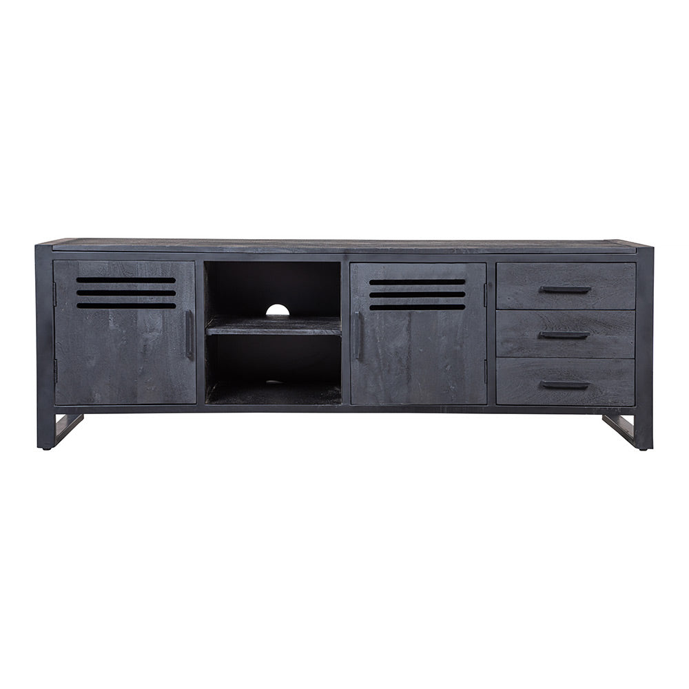 Mangohouten TV Meubel Tristan 180 cm Zwart