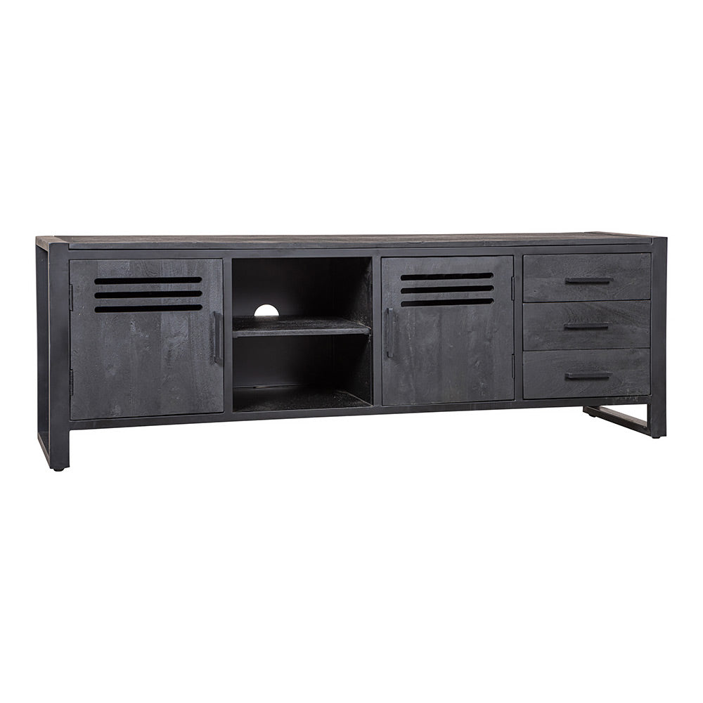 Mangohouten TV Meubel Tristan 180 cm Zwart