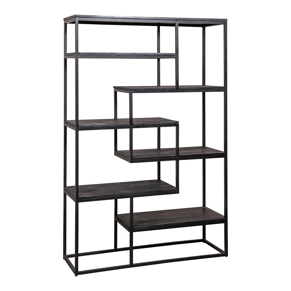 Mangohouten Vakkenkast Bowi 120 cm Zwart