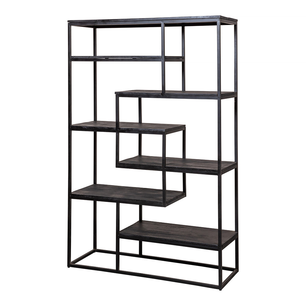 Mangohouten Vakkenkast Bowi 120 cm Zwart