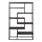 Mangohouten Vakkenkast Bowi 120 cm Zwart